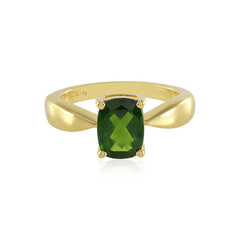 Zilveren ring met een Russische diopsied