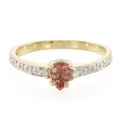 Gouden ring met een Onverhitte Padparadscha Saffier
