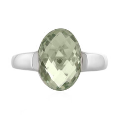 Zilveren ring met een groene amethist