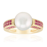 Gouden ring met een zilvere zuidzee parel (Michelle Albala)