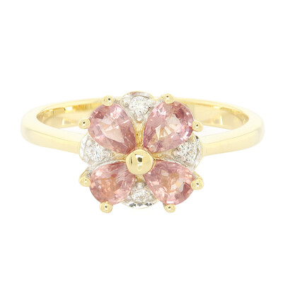 Gouden ring met Onverhitte Padparadscha Saffieren (AMAYANI)
