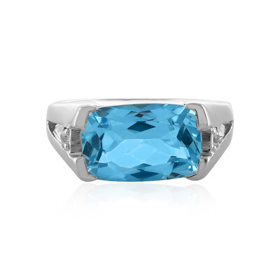 Zilveren ring met een hemel-blauwe topaas