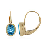 Gouden oorbellen met Zwitsers-blauwe topaasstenen (Adela Gold)