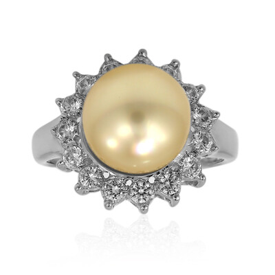 Zilveren ring met een Gouden Kabira Zuidzee Parel (TPC)