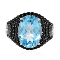 Zilveren ring met een hemel-blauwe topaas