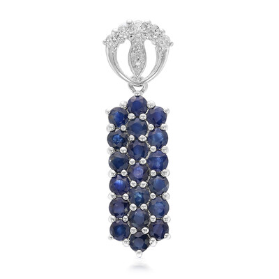 Zilveren hanger met blauwe saffieren