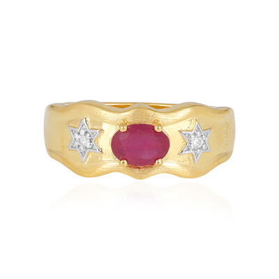 Zilveren ring met een Madagaskar Robijn