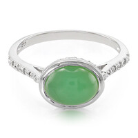 Zilveren ring met een keizerlijk chrysopraas