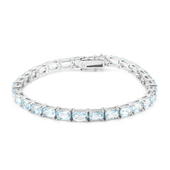 Zilveren armband met hemel-blauwe topaasstenen