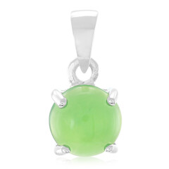 Zilveren hanger met een keizerlijk chrysopraas