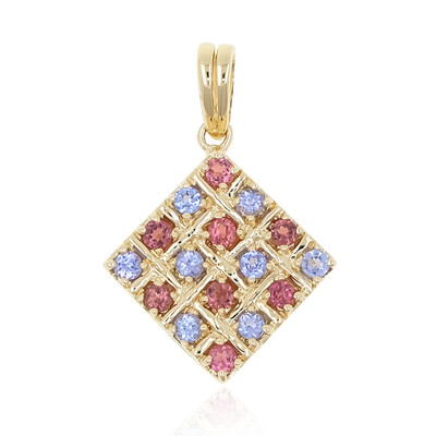 Gouden hanger met roze toermalijnen