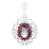 Zilveren hanger met een mystieke kwarts