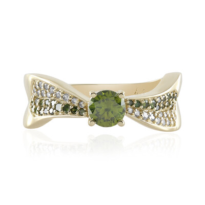 Gouden ring met een SI2 Groene Diamant (de Melo)