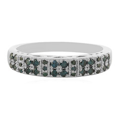 Zilveren ring met I3 Champagne Diamanten