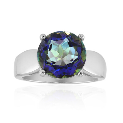 Zilveren ring met een blauwe mystieke kwarts