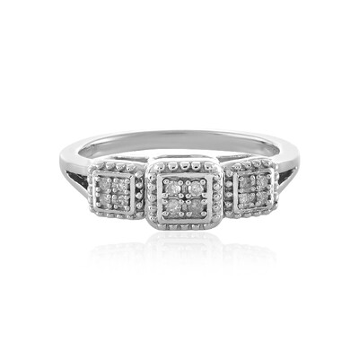 Zilveren ring met I1 (I) Diamanten