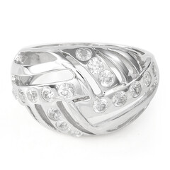 Zilveren ring met zirkonen