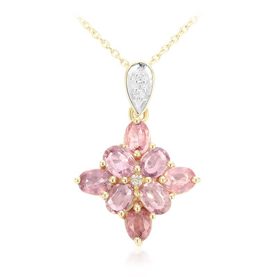 Gouden halsketting met Onverhitte Padparadscha Saffieren (AMAYANI)