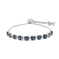 Zilveren armband met Londen-blauwe topaasstenen