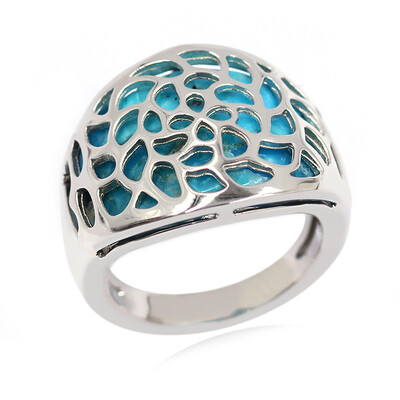 Zilveren ring met een Blauwe Kingman Mohave Turkoois (Faszination Türkis)