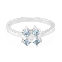 Zilveren ring met Sao Domingo-aquamarijnstenen