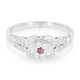 Zilveren ring met een Padparadscha saffier