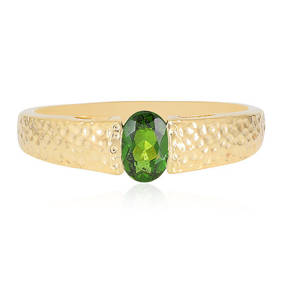 Zilveren ring met een Russische diopsied