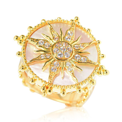 Zilveren ring met een parelmoer (Dallas Prince Designs)