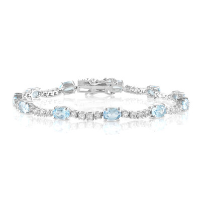 Zilveren armband met hemel-blauwe topaasstenen