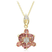 Gouden halsketting met Onverhitte Padparadscha Saffieren