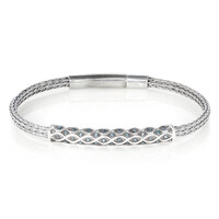 Zilveren armband met blauwe diamanten