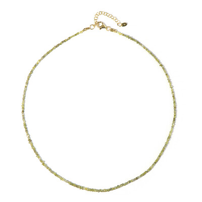 Zilveren halsketting met gele diamanten