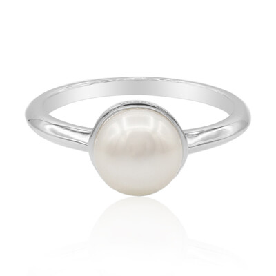 Zilveren ring met een zoetwater kweekparel (TPC)