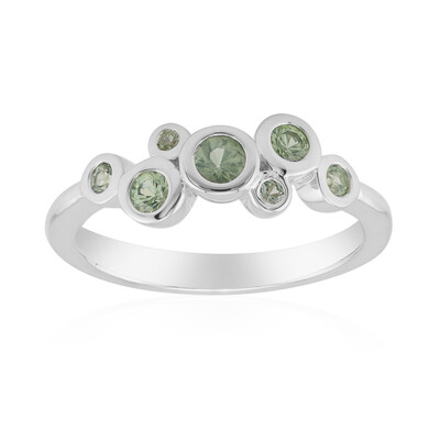 Zilveren ring met een Groene Tuléar Saffier (Pallanova)