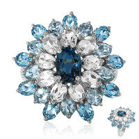 Zilveren ring met een Londen-blauwe topaas