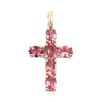 Gouden hanger met roze toermalijnen