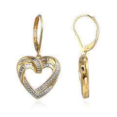 Messing oorbellen met I3 (I) Diamanten (Juwelo Style)