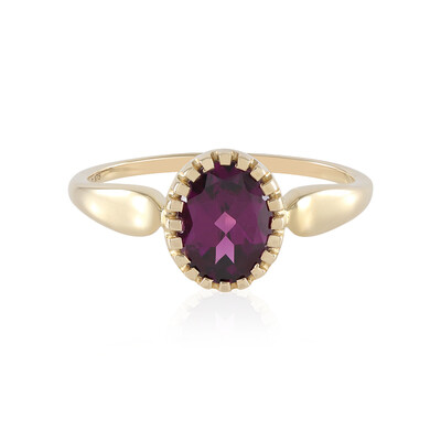 Gouden ring met een magenta granaat