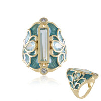 Zilveren ring met een hemel-blauwe topaas (Adela Silber)