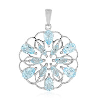 Zilveren hanger met hemel-blauwe topaasstenen