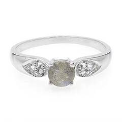 Zilveren ring met een spectroliet