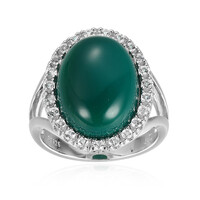Zilveren ring met een groene agaat