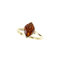 Zilveren ring met een Baltische barnsteen