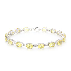 Zilveren armband met gele berillstenen