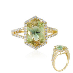 Gouden ring met een Oregon zonnesteen (AMAYANI)