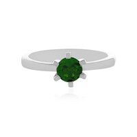 Zilveren ring met een Russische diopsied
