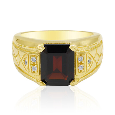 Zilveren ring met een granaat