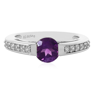 Zilveren ring met een Uruguay amethist