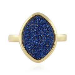 Zilveren ring met een Kobalt Blauwe Gllitter Agaat