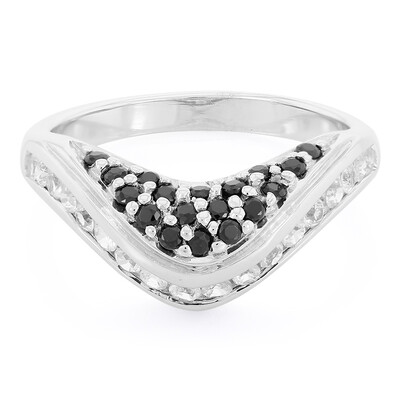 Zilveren ring met witte saffieren